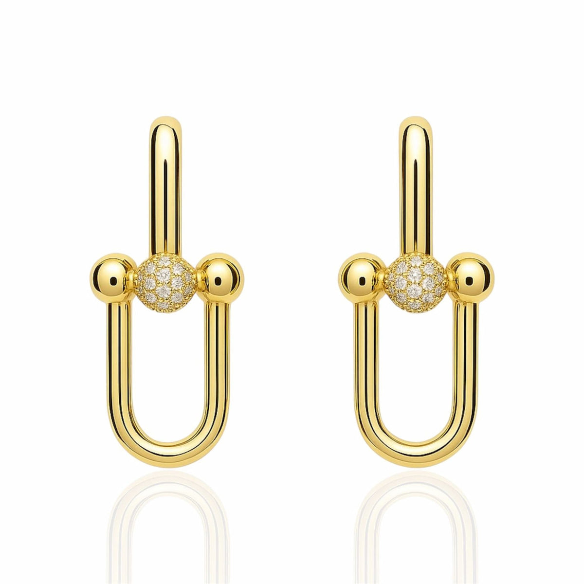 Brinco Inspiração Elos Dourado Cravejado Cristal