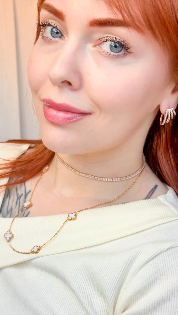 Choker Riviera Baguete Zircônia Cristal