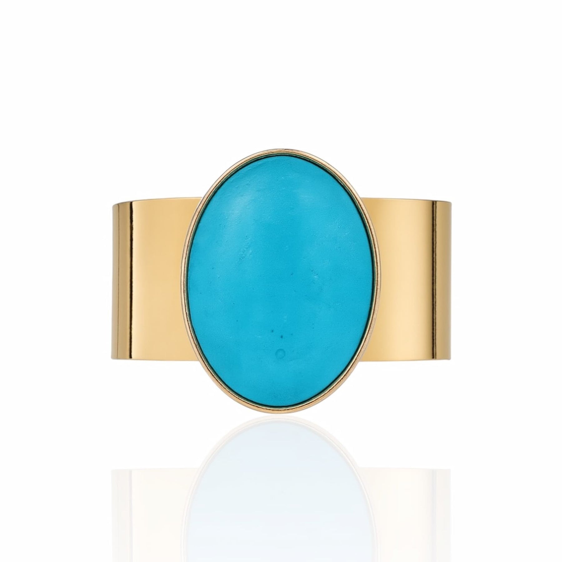 Bracelete Pedra Oval com Dourado