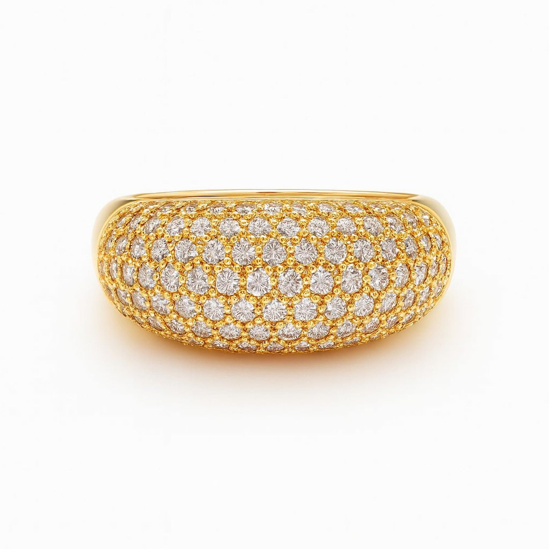 Anel Chapa Cravejado Cristal Dourado