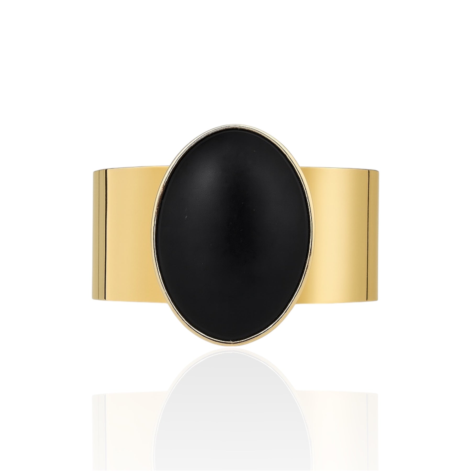 Bracelete Pedra Oval com Dourado
