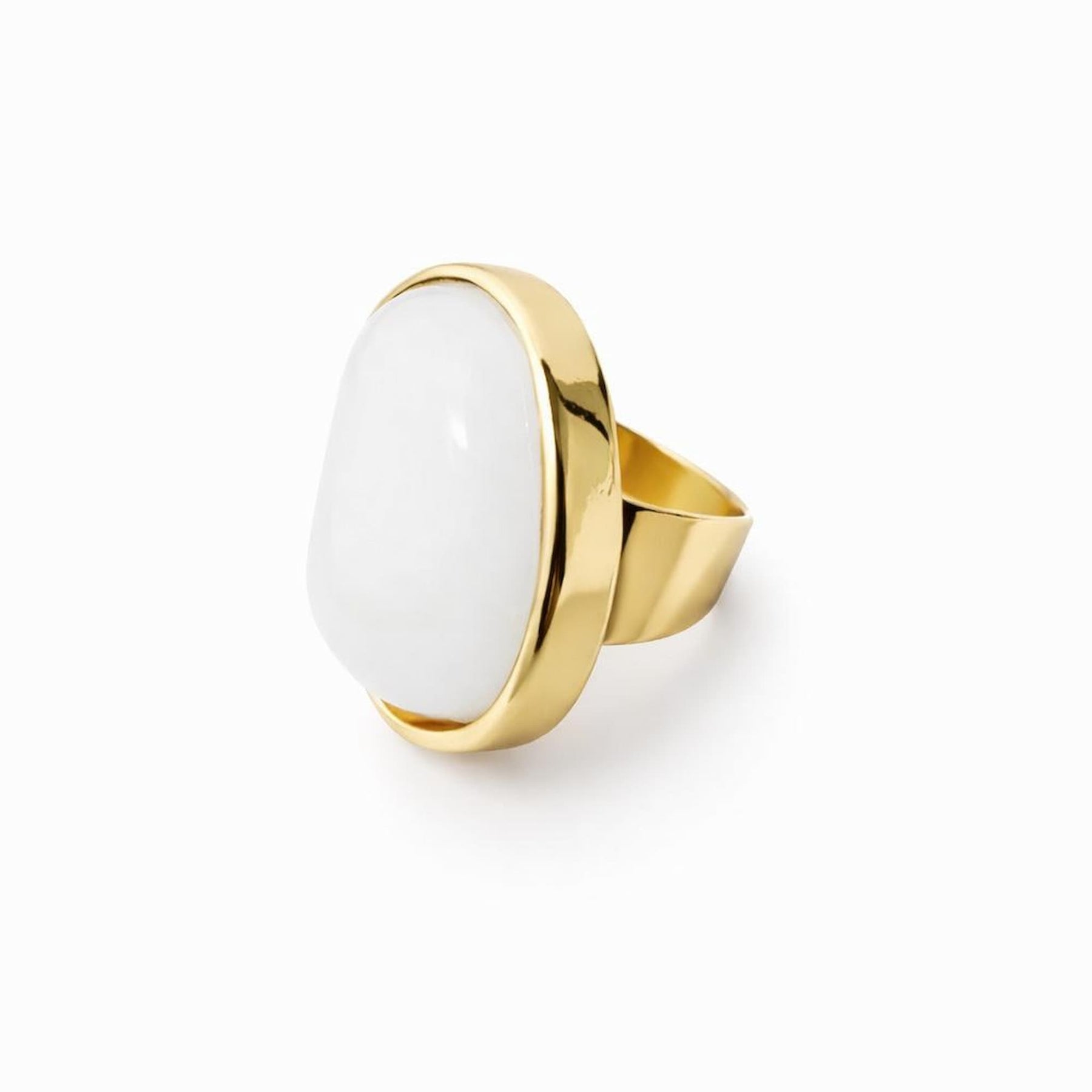 Anel Dourado Orgânico Ajustável com Resina