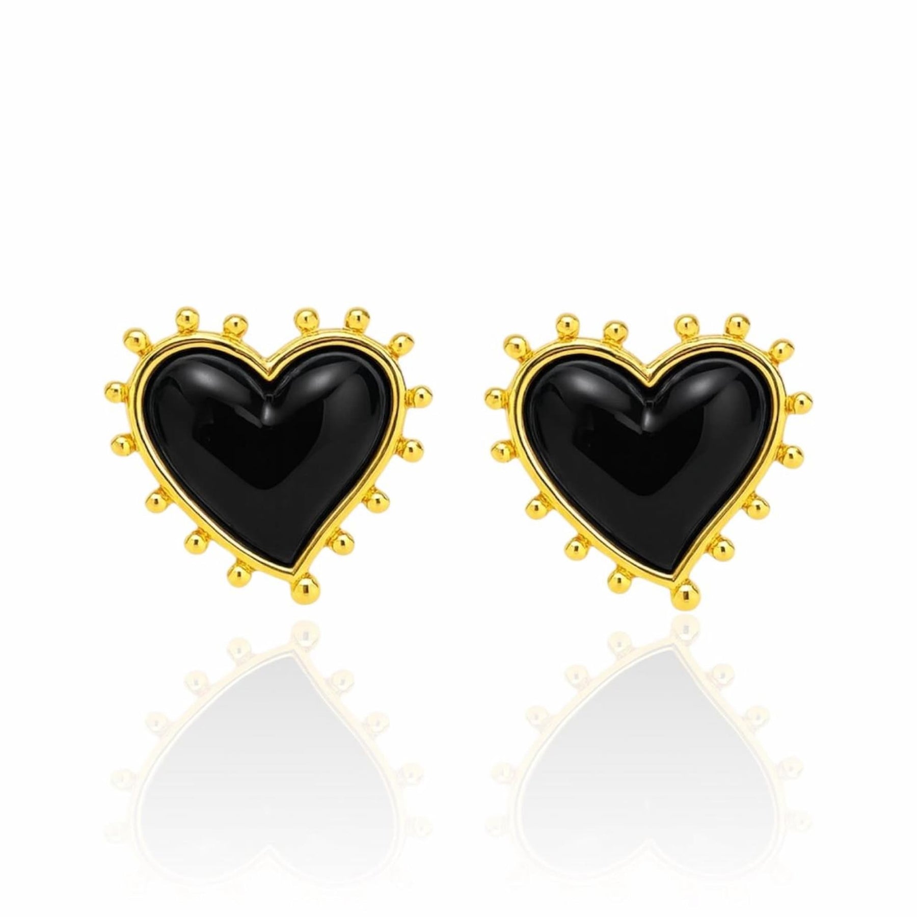 Brinco Coração Preto Boho