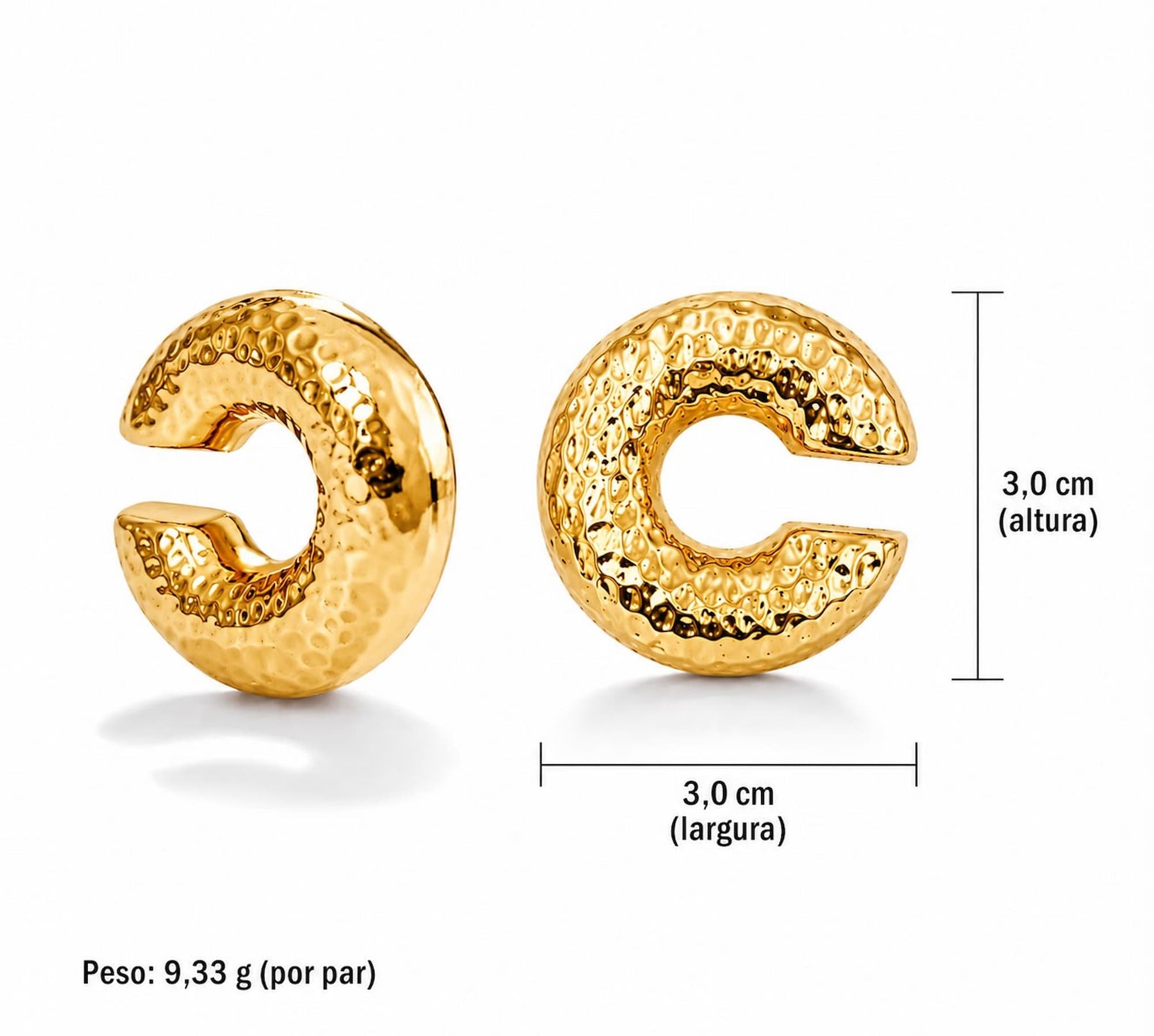 Piercing Fake Argola com Textura Martelada