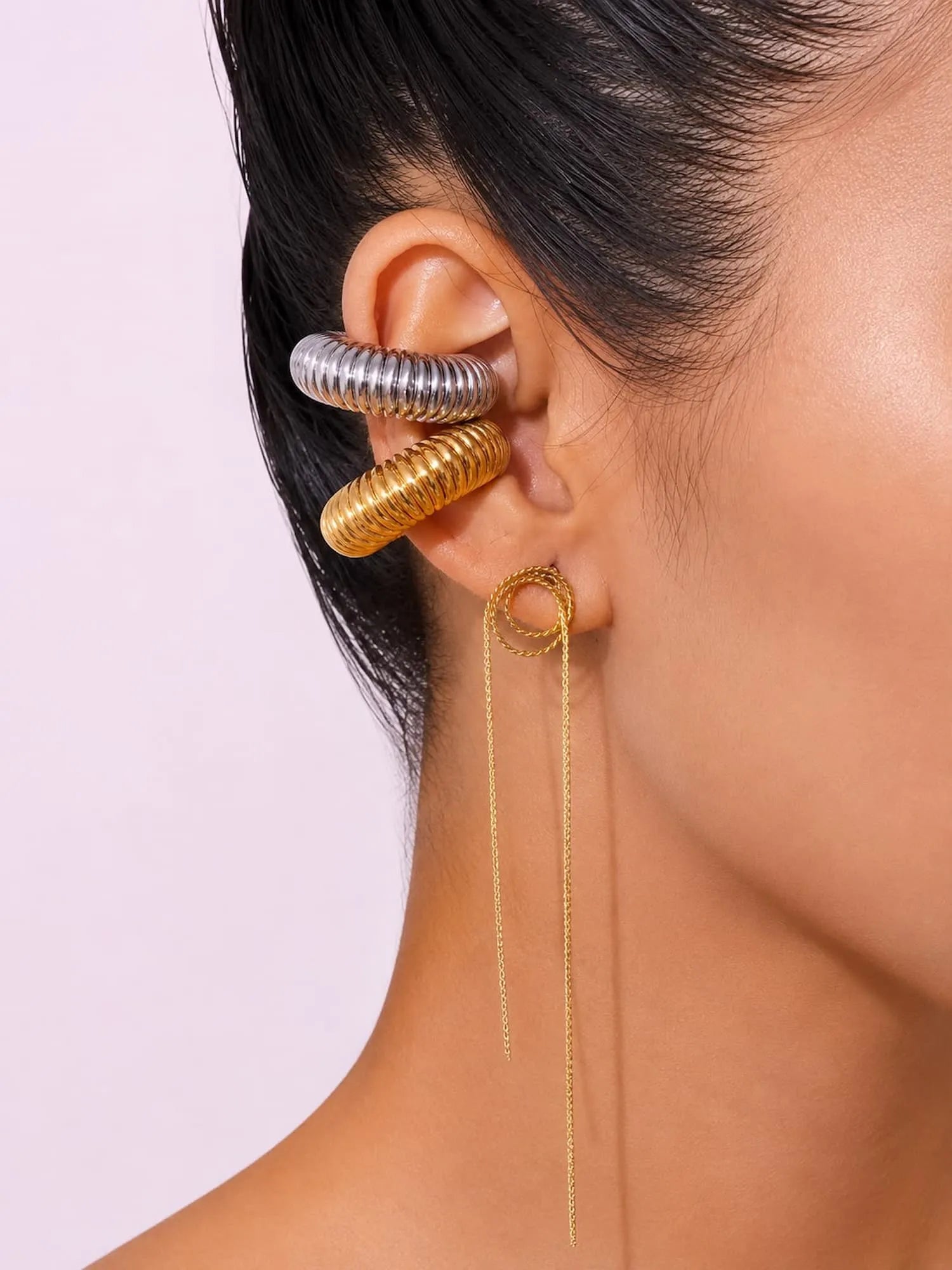 Piercing Fake Argola Textura Espiral