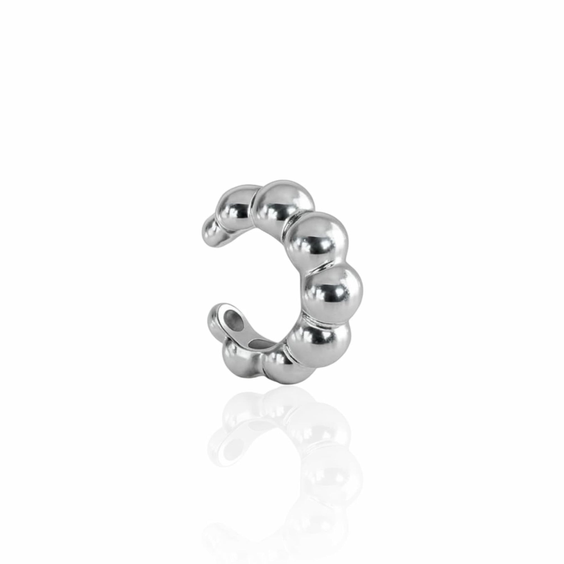 Brinco Piercing Fake Ródio Branco
