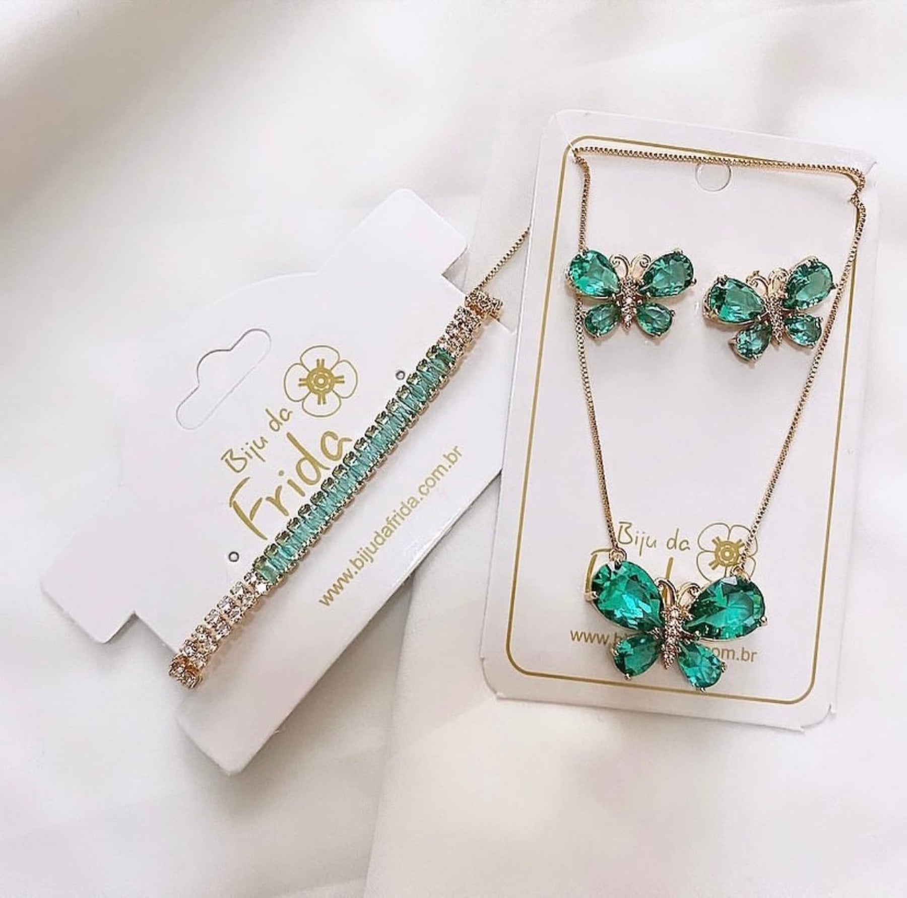 Pulseira Riviera Zircônia Verde com Dourado