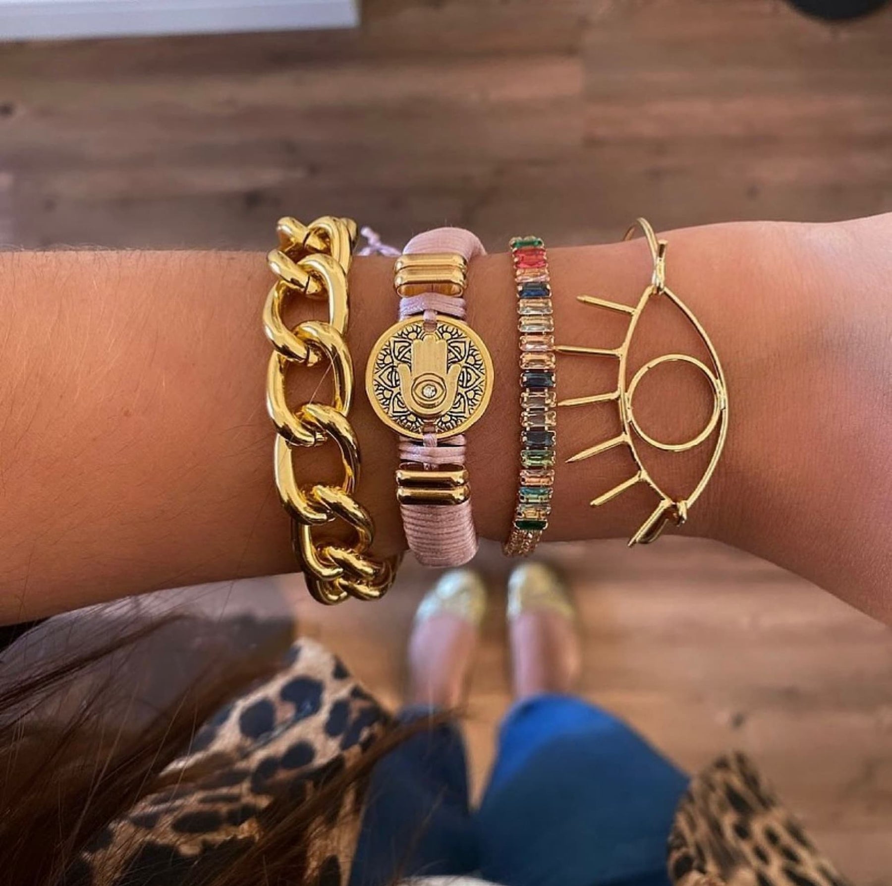 Pulseira Elos Corrente Dourado