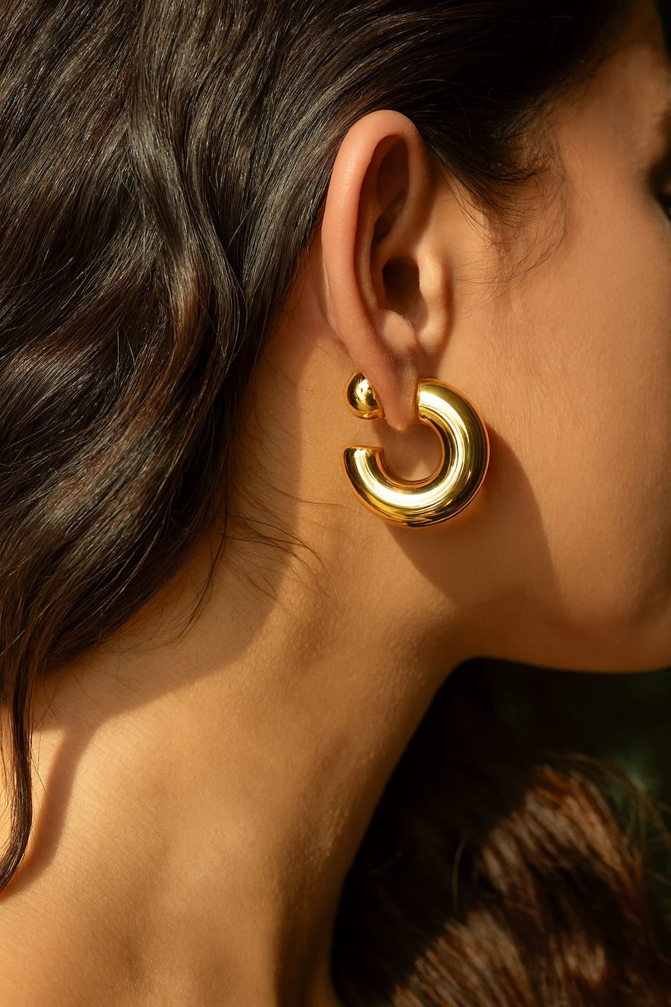 Brinco Argola Tubular Dourado