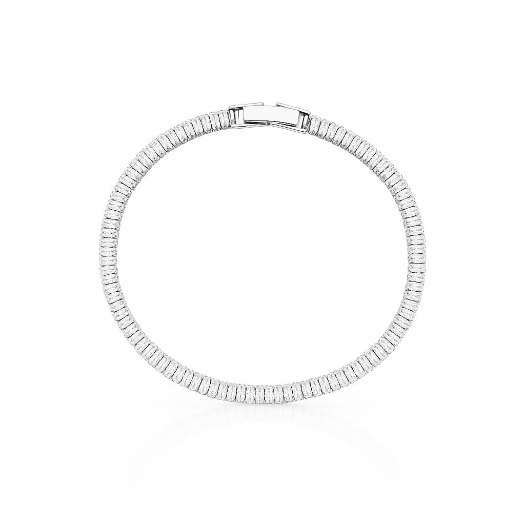 Pulseira Riviera Baguete Zircônia Cristal