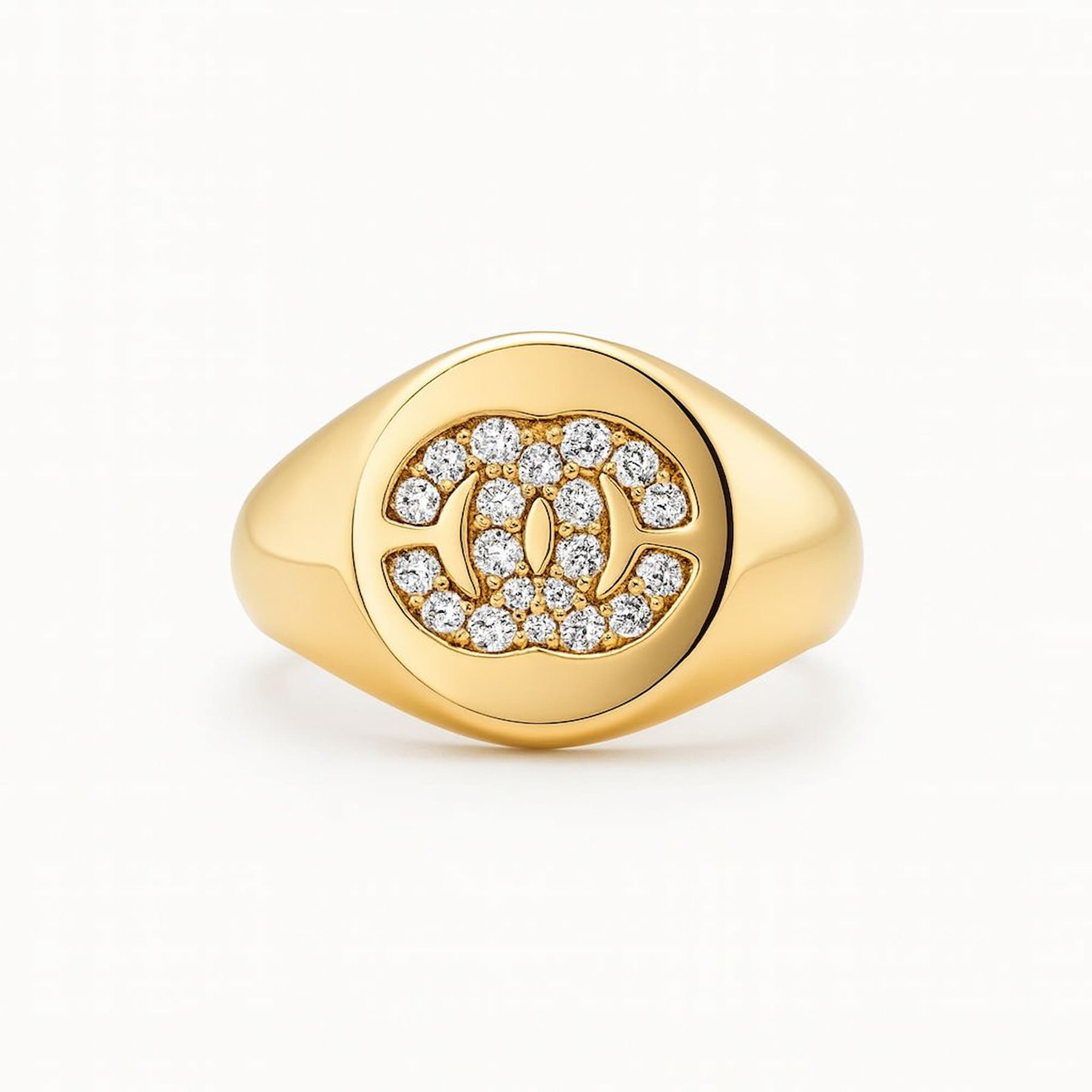 Anel Cravejado Cristal Dourado Inspiração