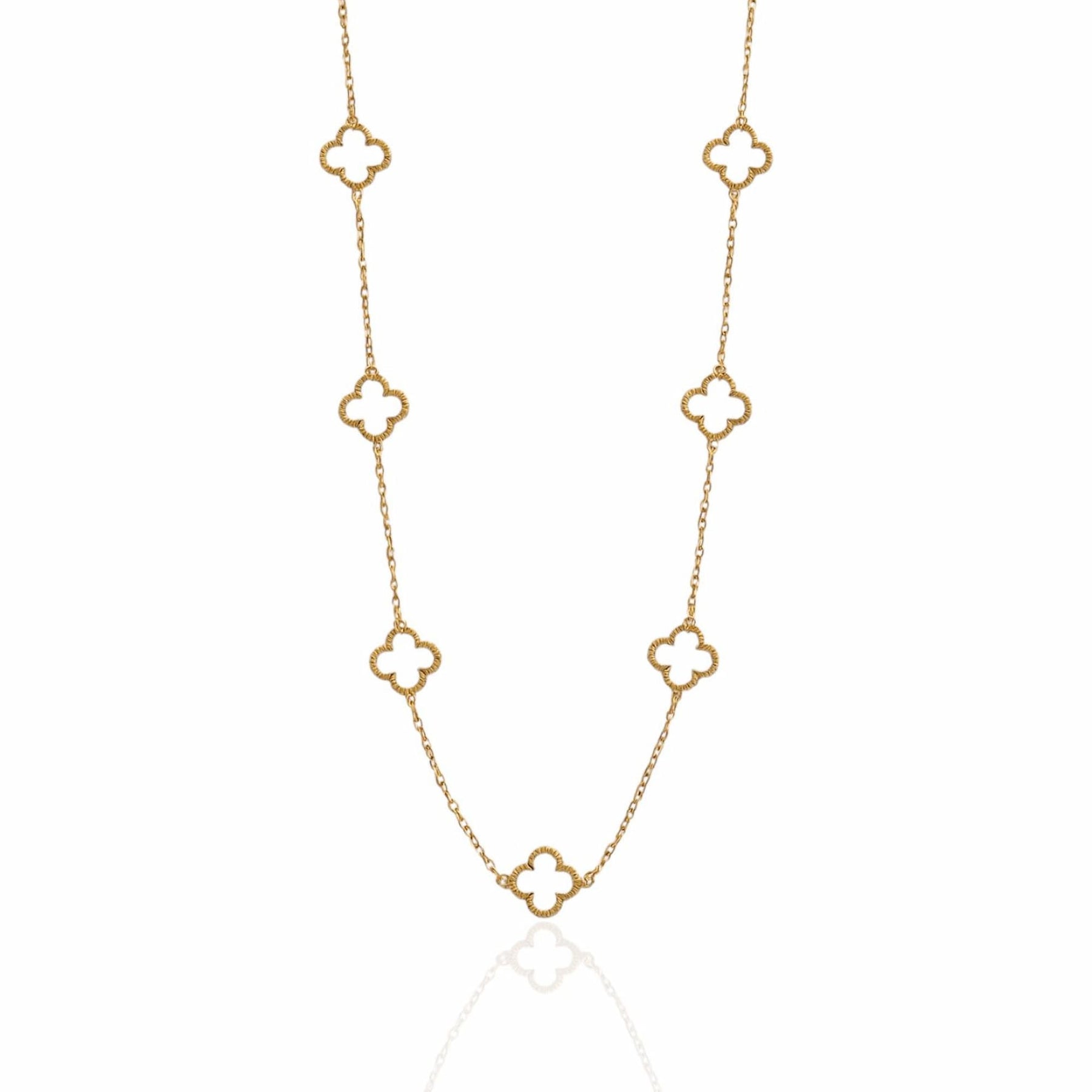 Colar Médio com Pingentes Trevos Dupla Face