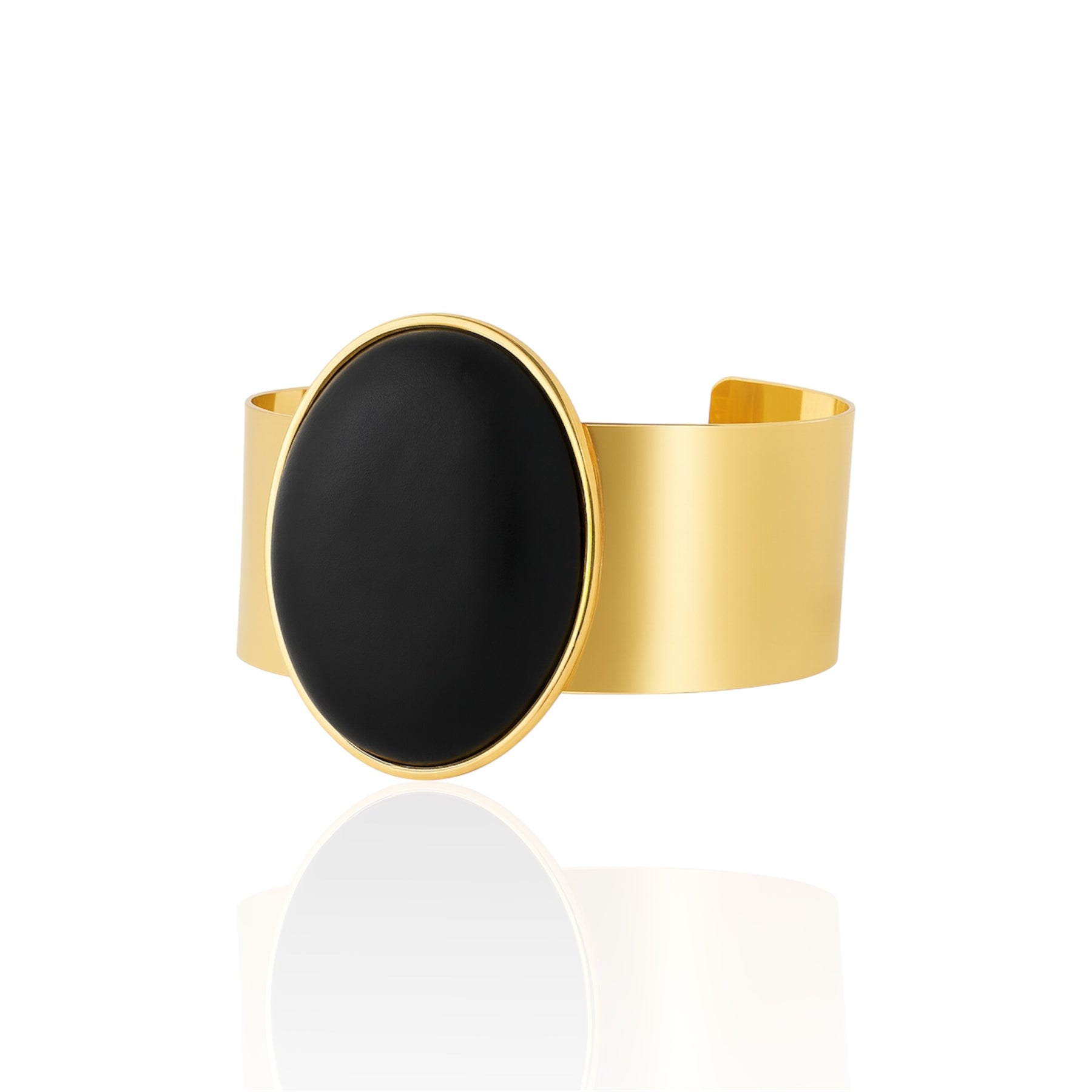 Bracelete Pedra Oval com Dourado