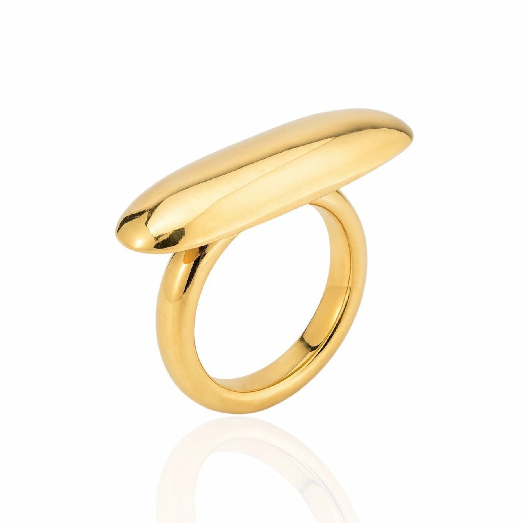 Anel Orgânico Dourado Liso