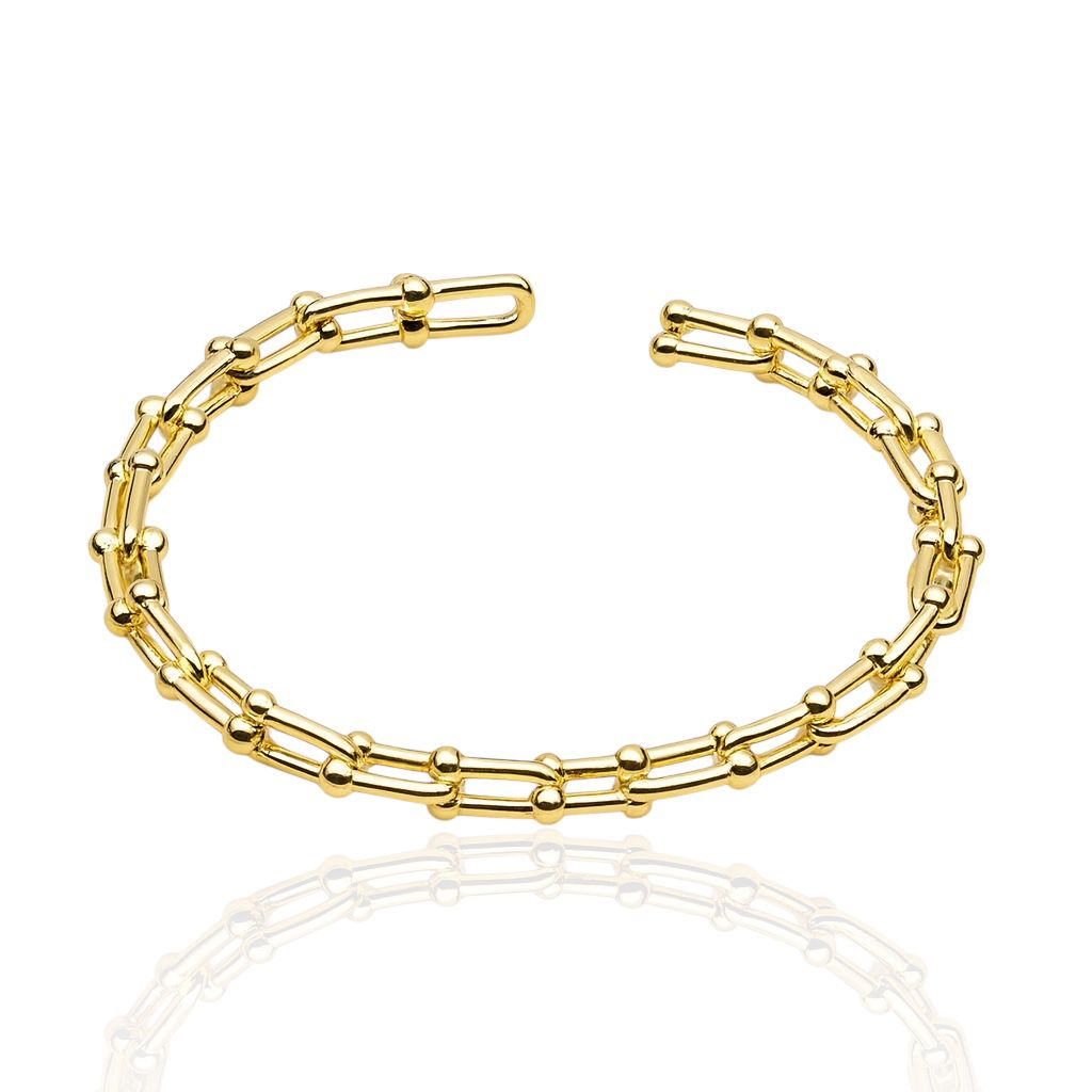 Bracelete Elos Rígido Inspiração de Metal
