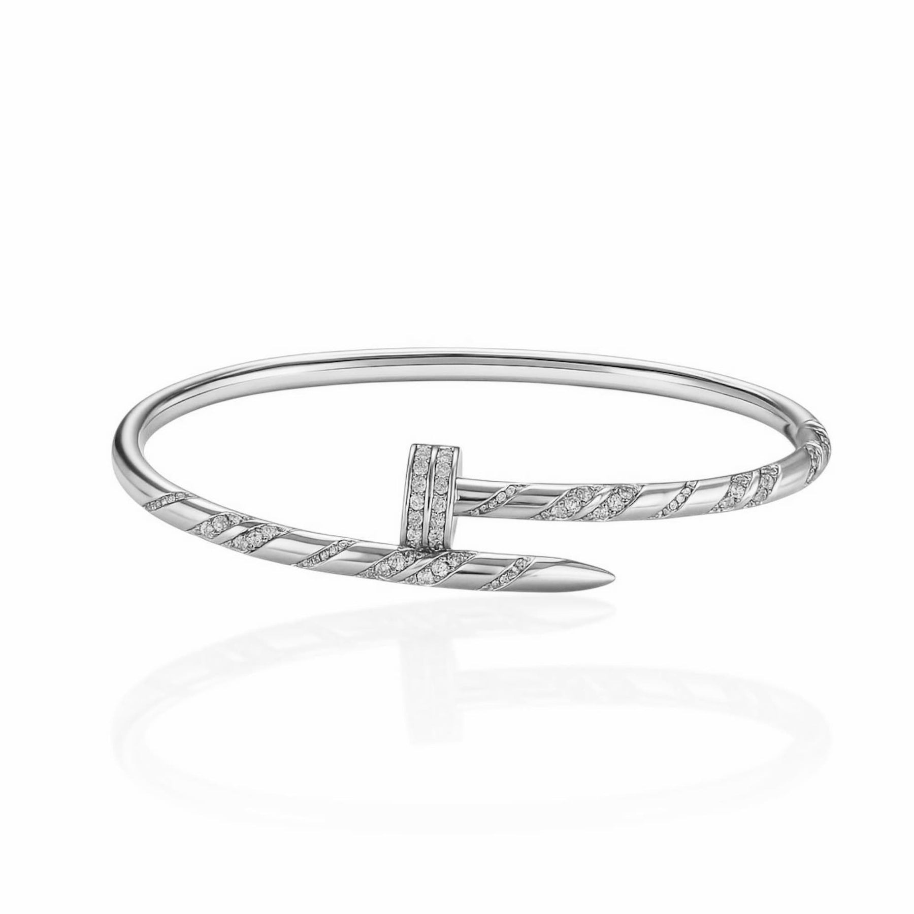 Bracelete Prego Cravejado com Micro Zircônia Cristal