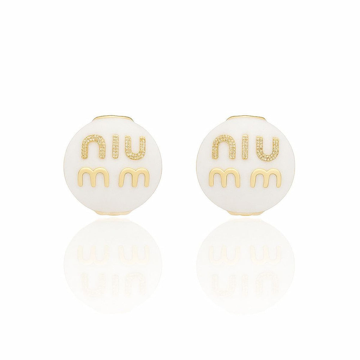 Brinco de Resina Dourado Cravejado