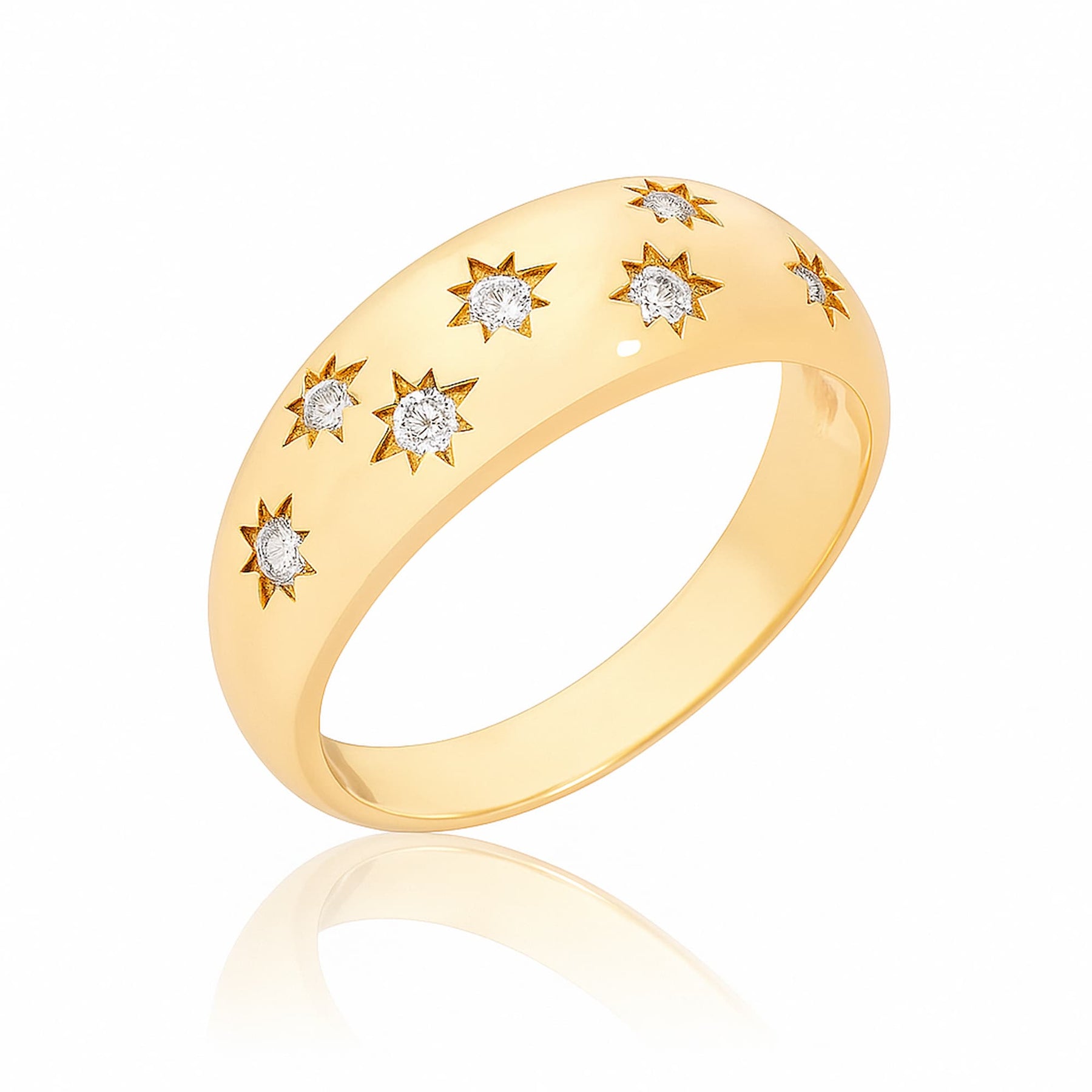 Anel Estrelas com Micro Zircônia Cravejadas