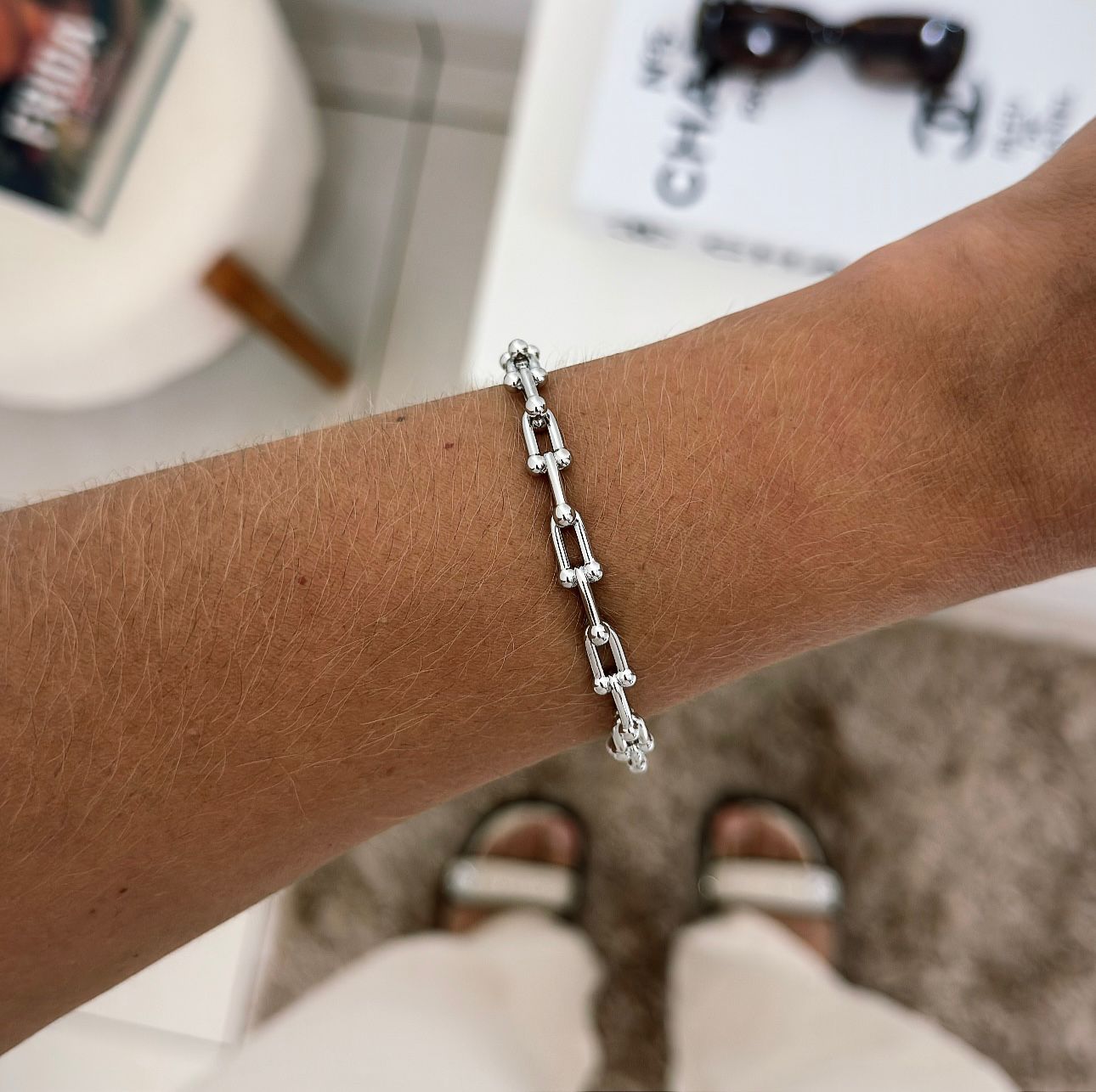 Bracelete Elos Rígido Inspiração de Metal