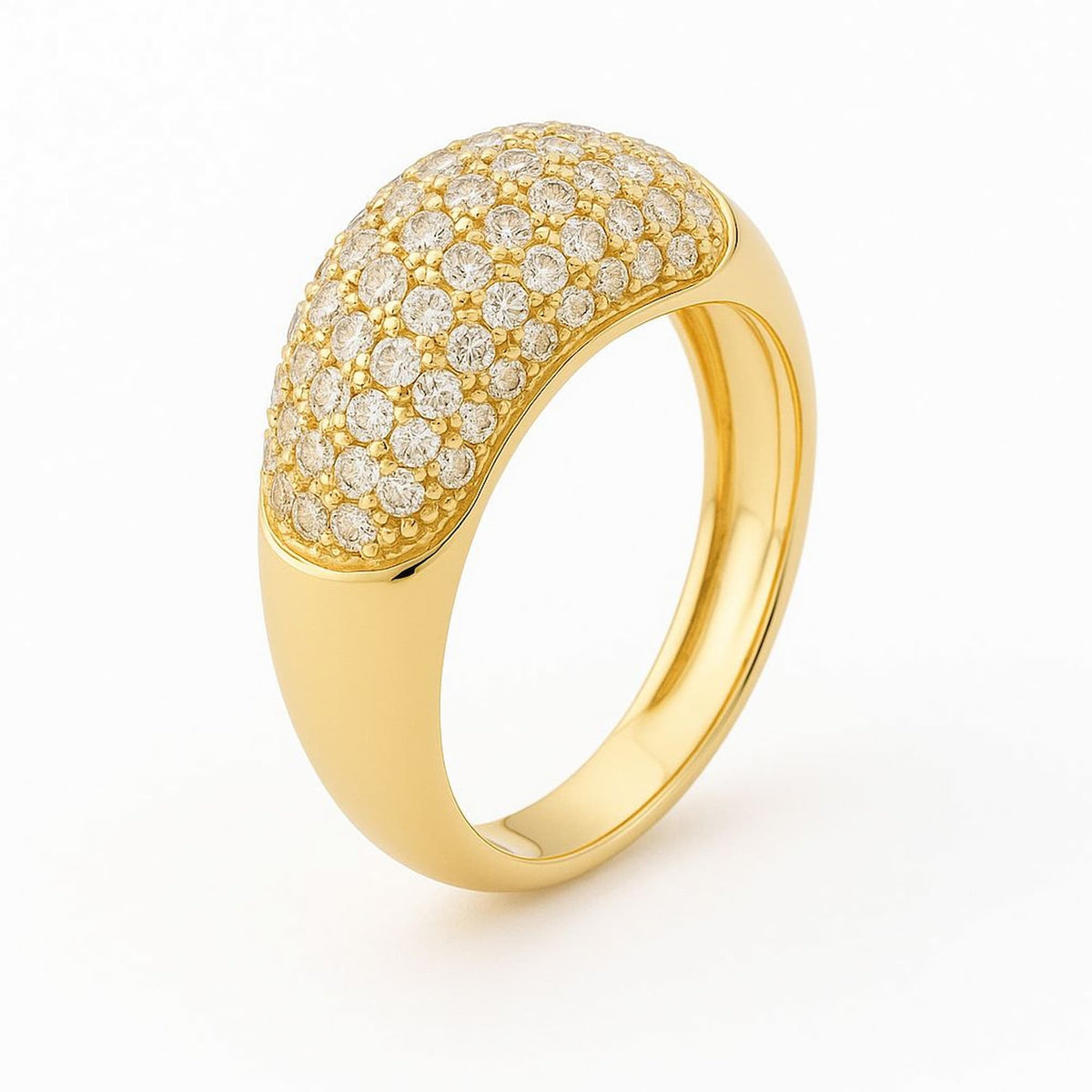 Anel Chapa Cravejado Cristal Dourado