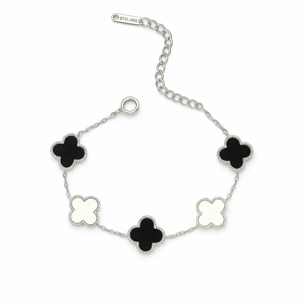 Pulseira Aço Inoxidável Inspired Cinco Trevos Resinado