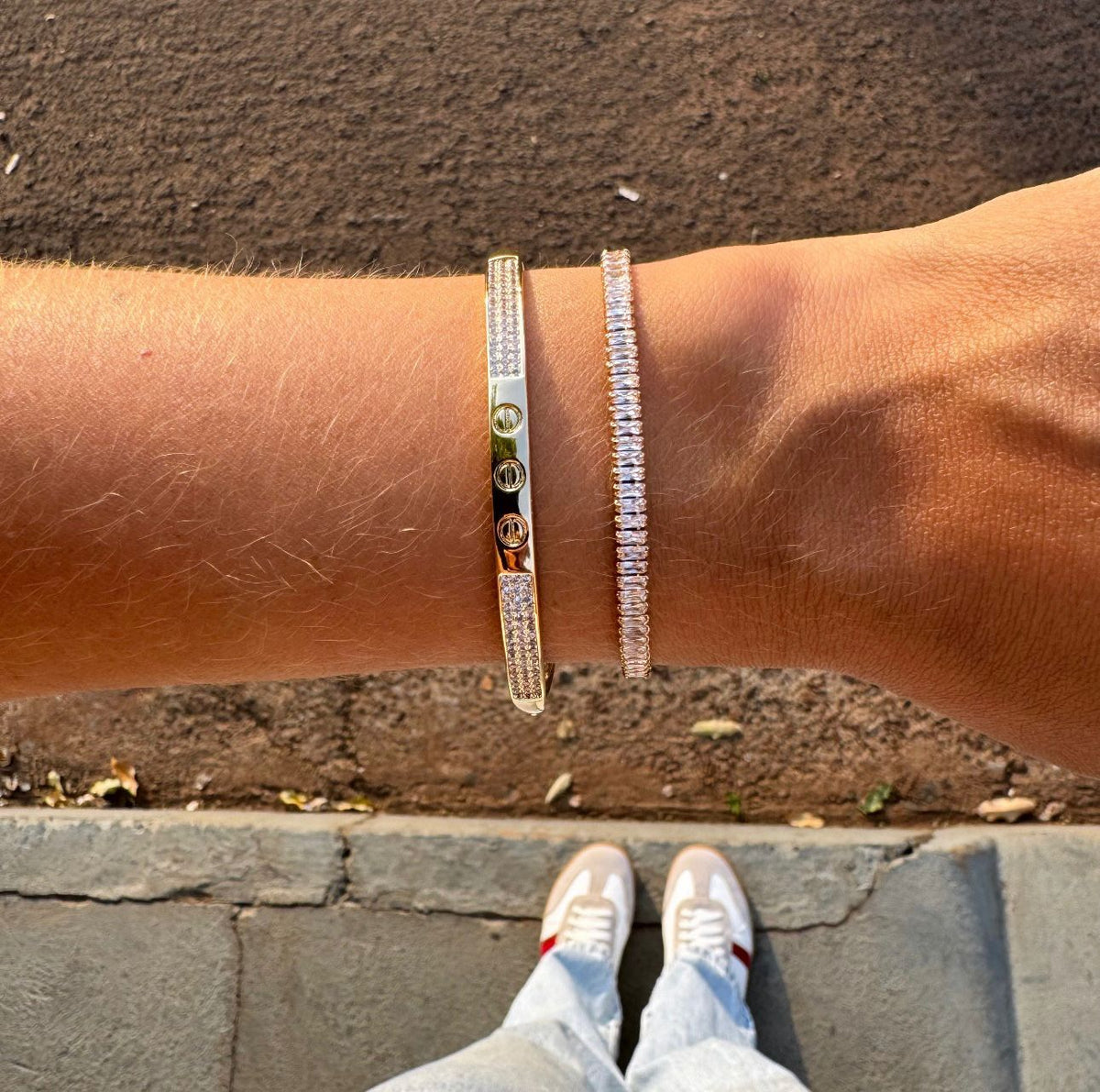 Pulseira Riviera Baguete Zircônia Cristal