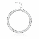 Pulseira Riviera Clássica com Zircônia Baguete Cristal