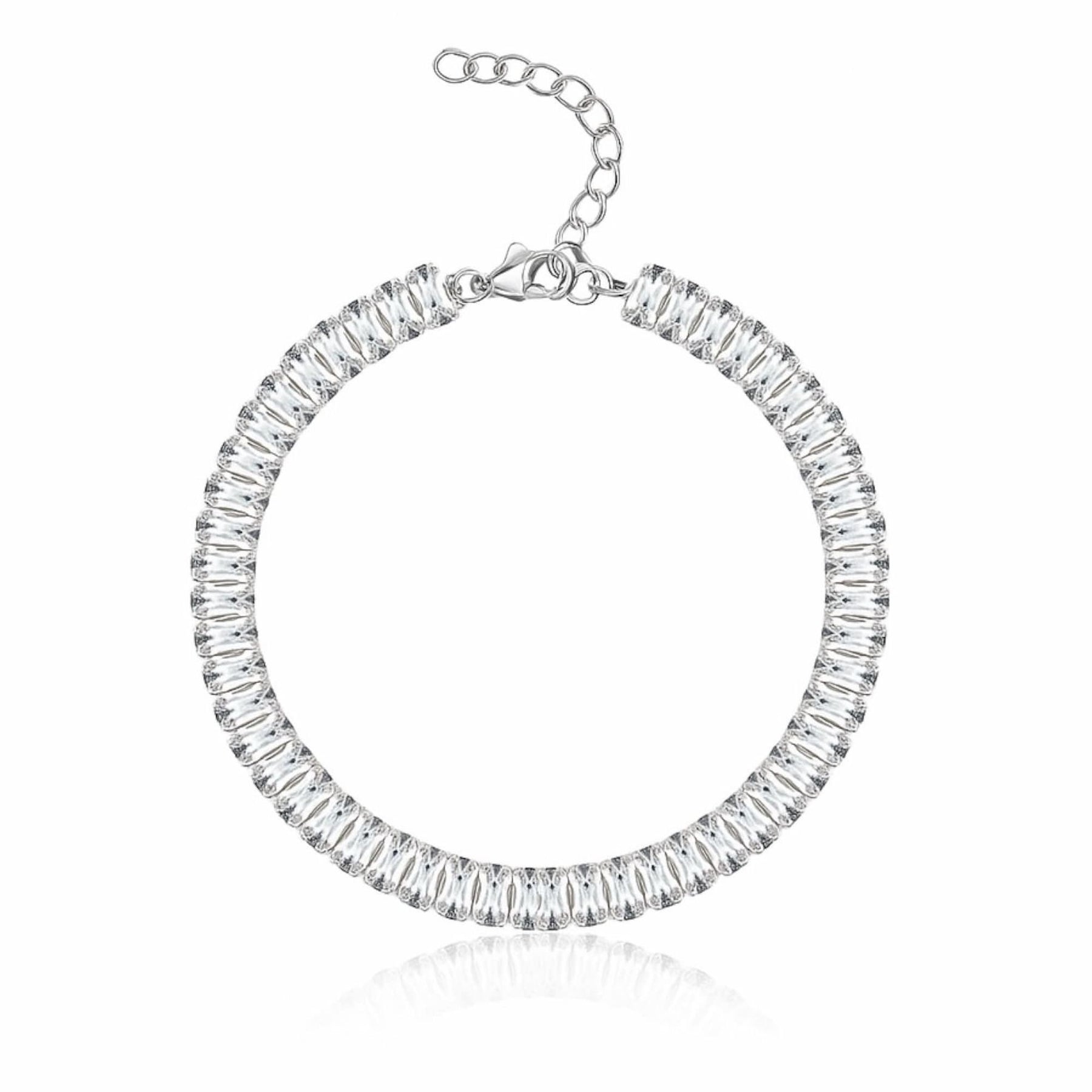 Pulseira Riviera Clássica com Zircônia Baguete Cristal