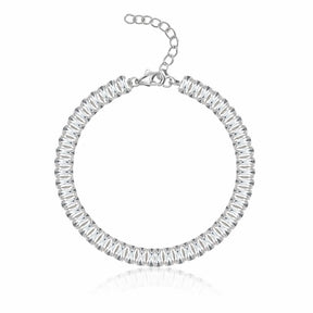 Pulseira Riviera Clássica com Zircônia Baguete Cristal