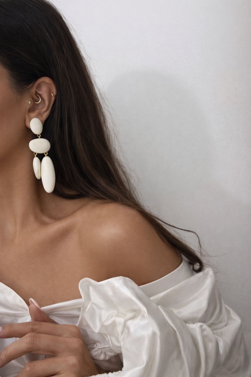 Brinco Geométrico Dourado Esmaltado