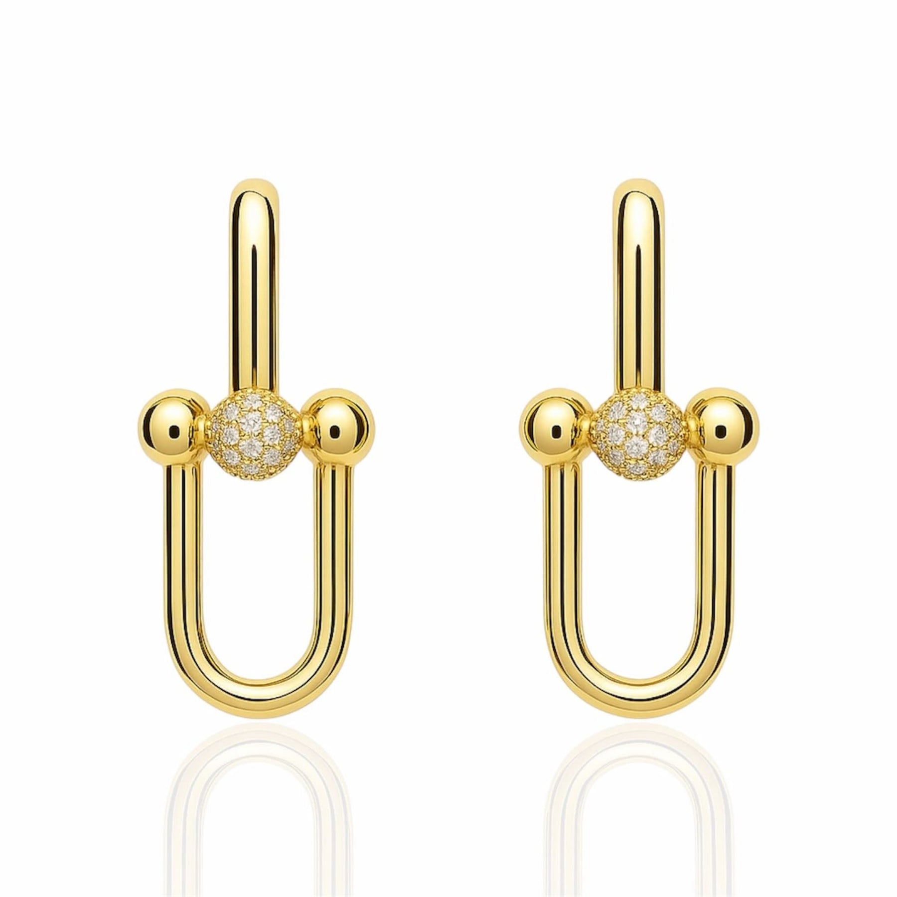 Brinco Inspiração Elos Dourado Cravejado Cristal