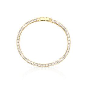 Pulseira Riviera Baguete Zircônia Cristal
