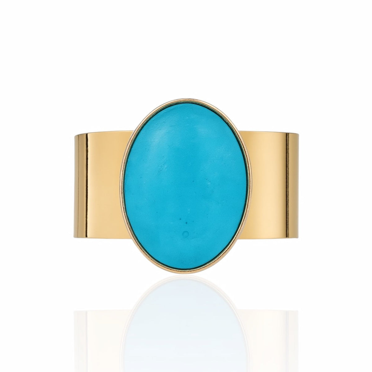 Bracelete Pedra Oval com Dourado