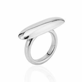 Anel Orgânico Ródio Branco Liso