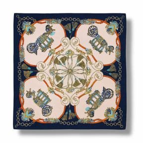 Lenço com Estampas de Cetim 90x90cm