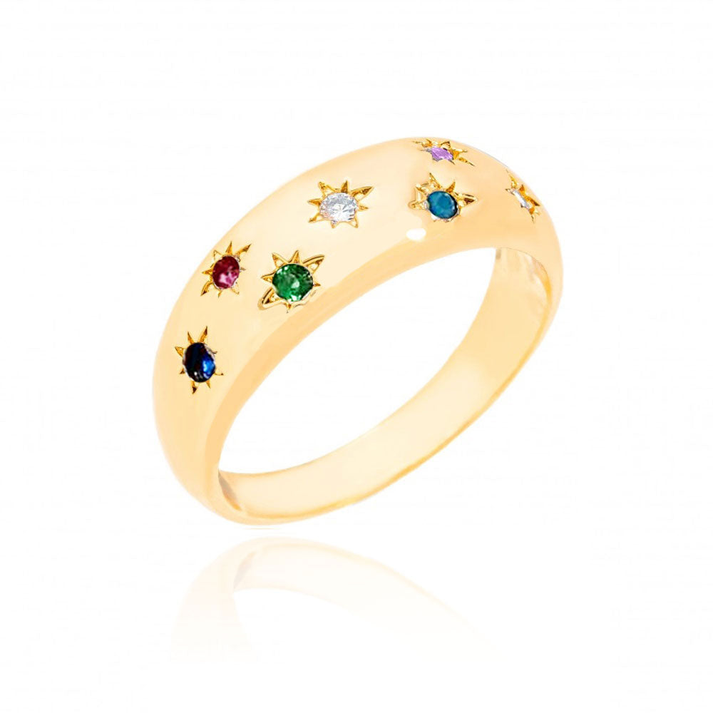 Anel Estrelas Micro Zircônia