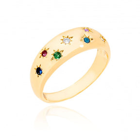 Anel Estrelas Micro Zircônia