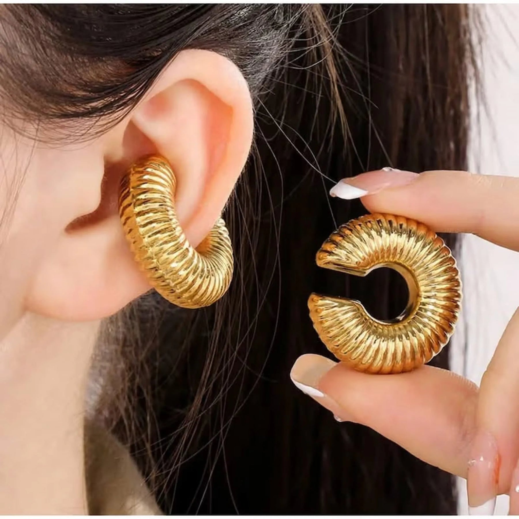 Piercing Fake Argola Textura Espiral