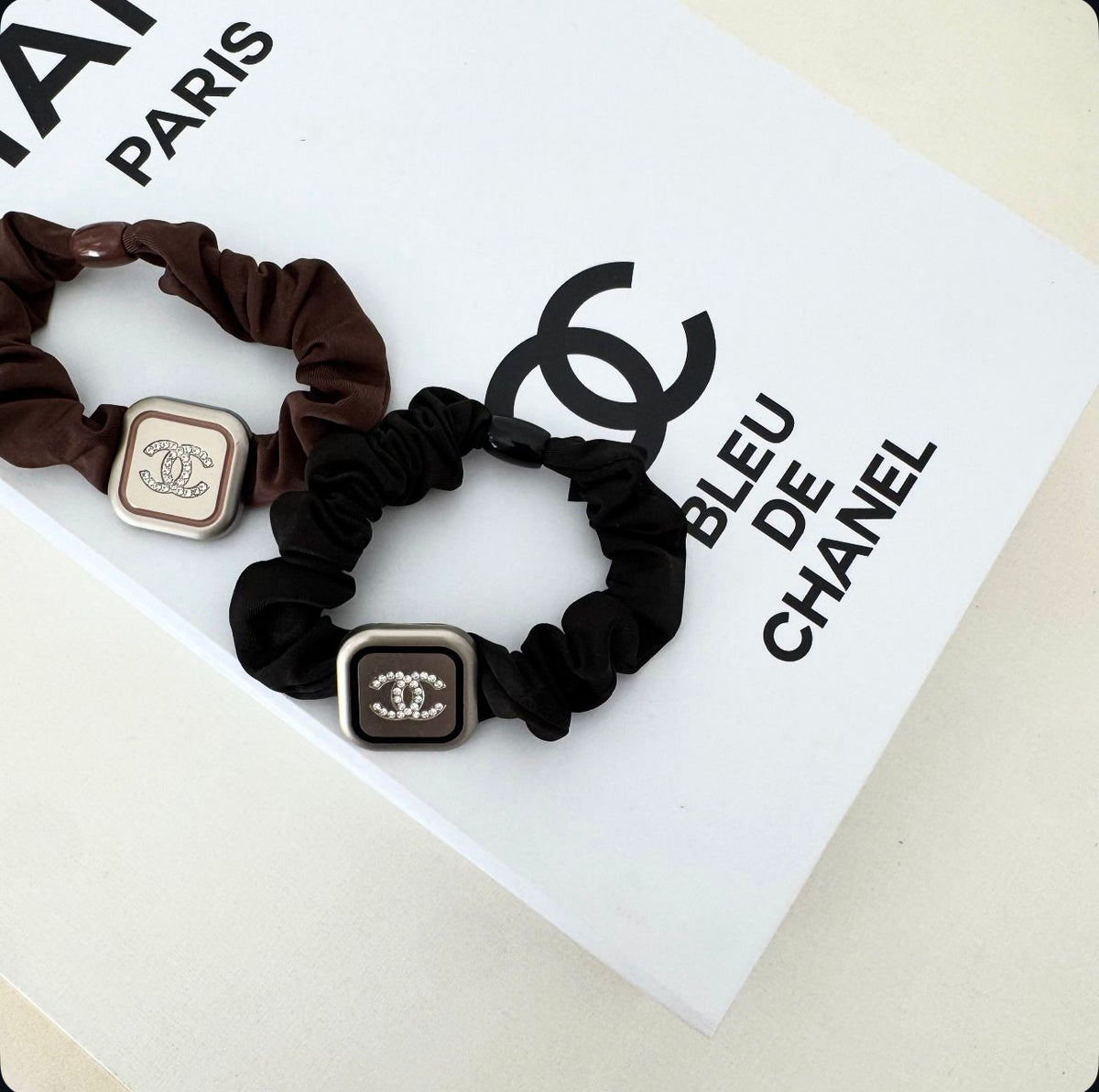 Scrunchies de cabelo Inspiração Cravejada Zircônia
