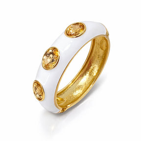 Bracelete Esmaltado Dourado com Pedras