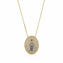 Colar de Nossa Senhora Aparecida Cravejado Zircônia