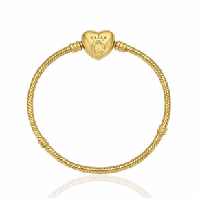 Pulseira Inspiração com Corrente em Trama e Pingente Coração