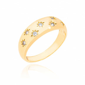 Anel Estrela Cravejado com Micro Zircônia