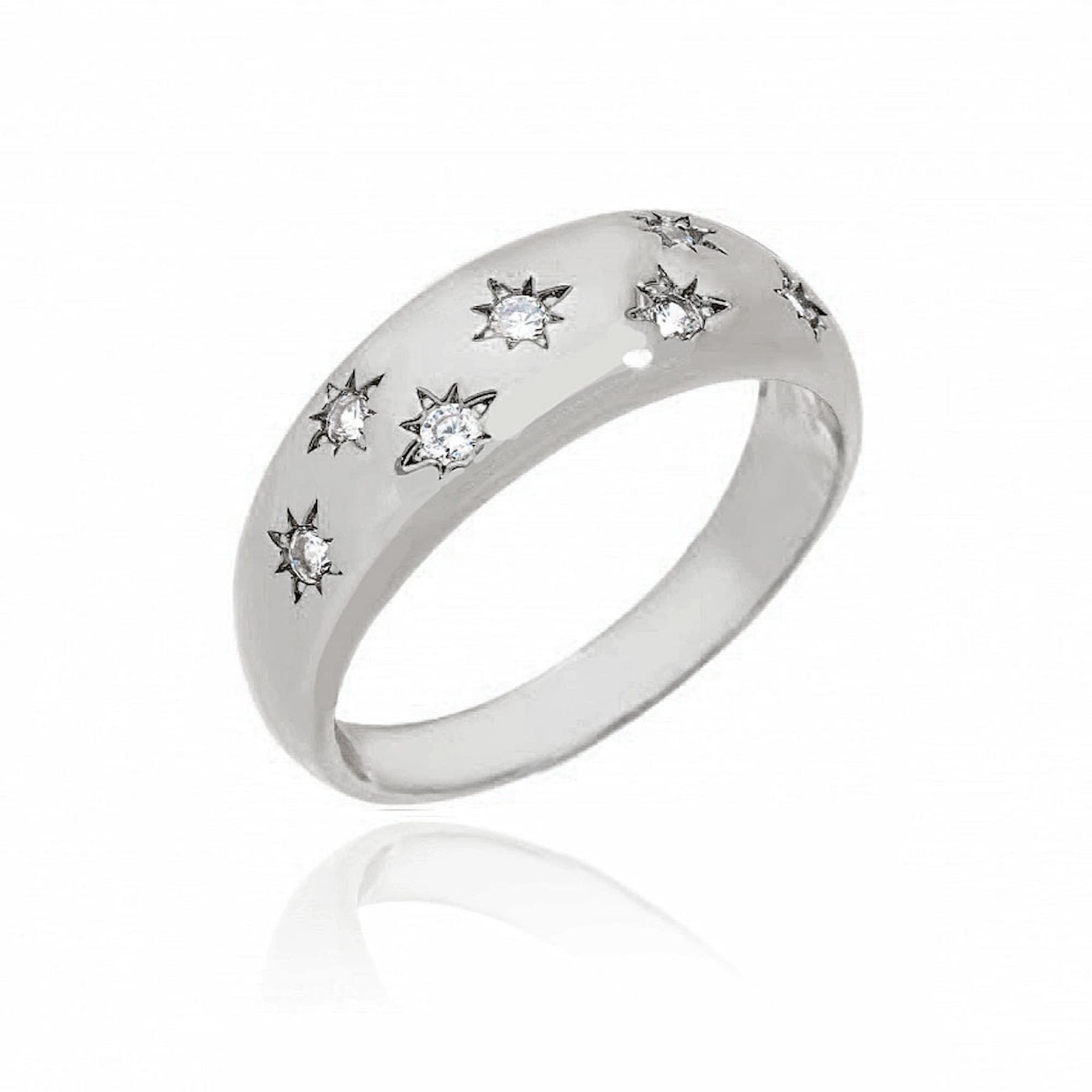 Anel Estrela Cravejado com Micro Zircônia