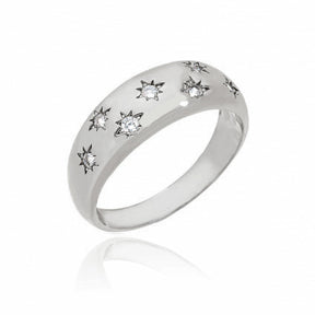 Anel Estrela Cravejado com Micro Zircônia