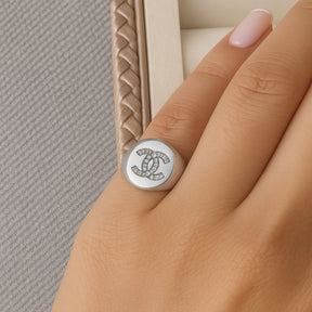 Anel Cravejado Cristal Ródio Branco Inspiração