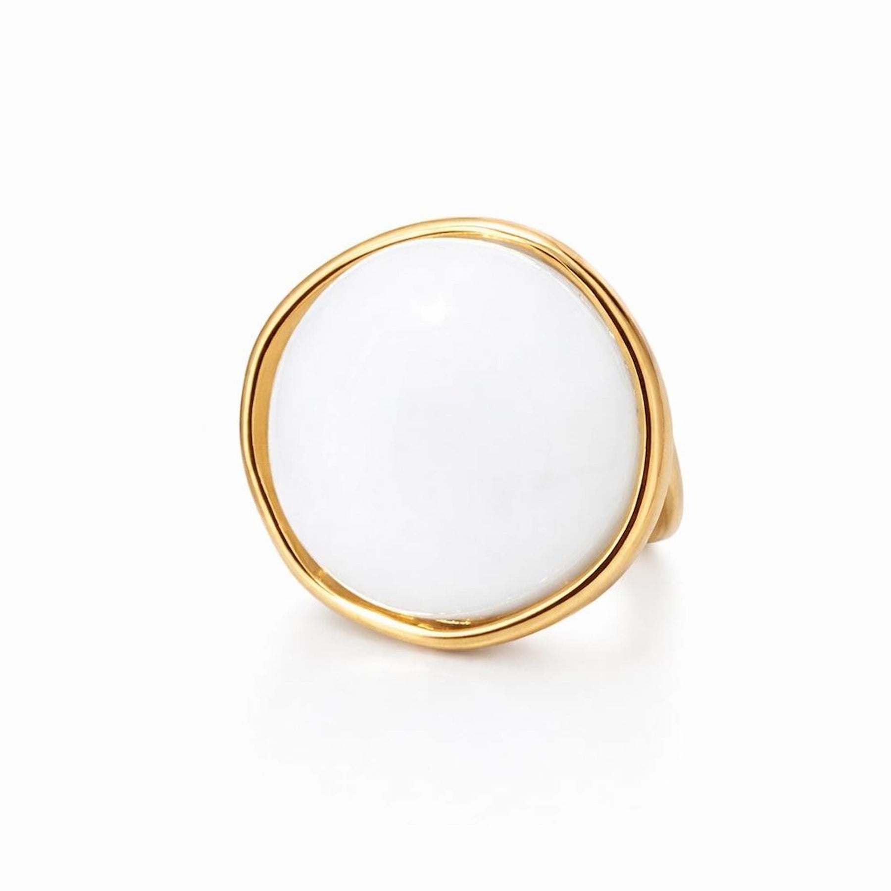 Anel Dourado Orgânico Ajustável com Resina