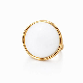 Anel Dourado Orgânico Ajustável com Resina