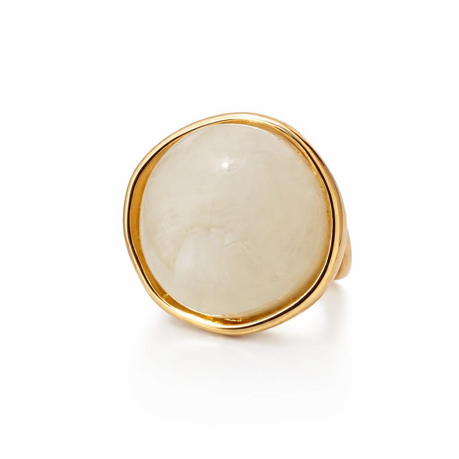 Anel Dourado Orgânico Ajustável com Resina