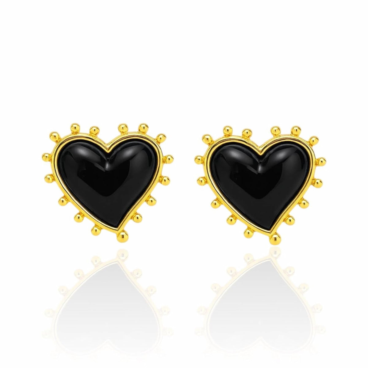 Brinco Coração Preto Boho